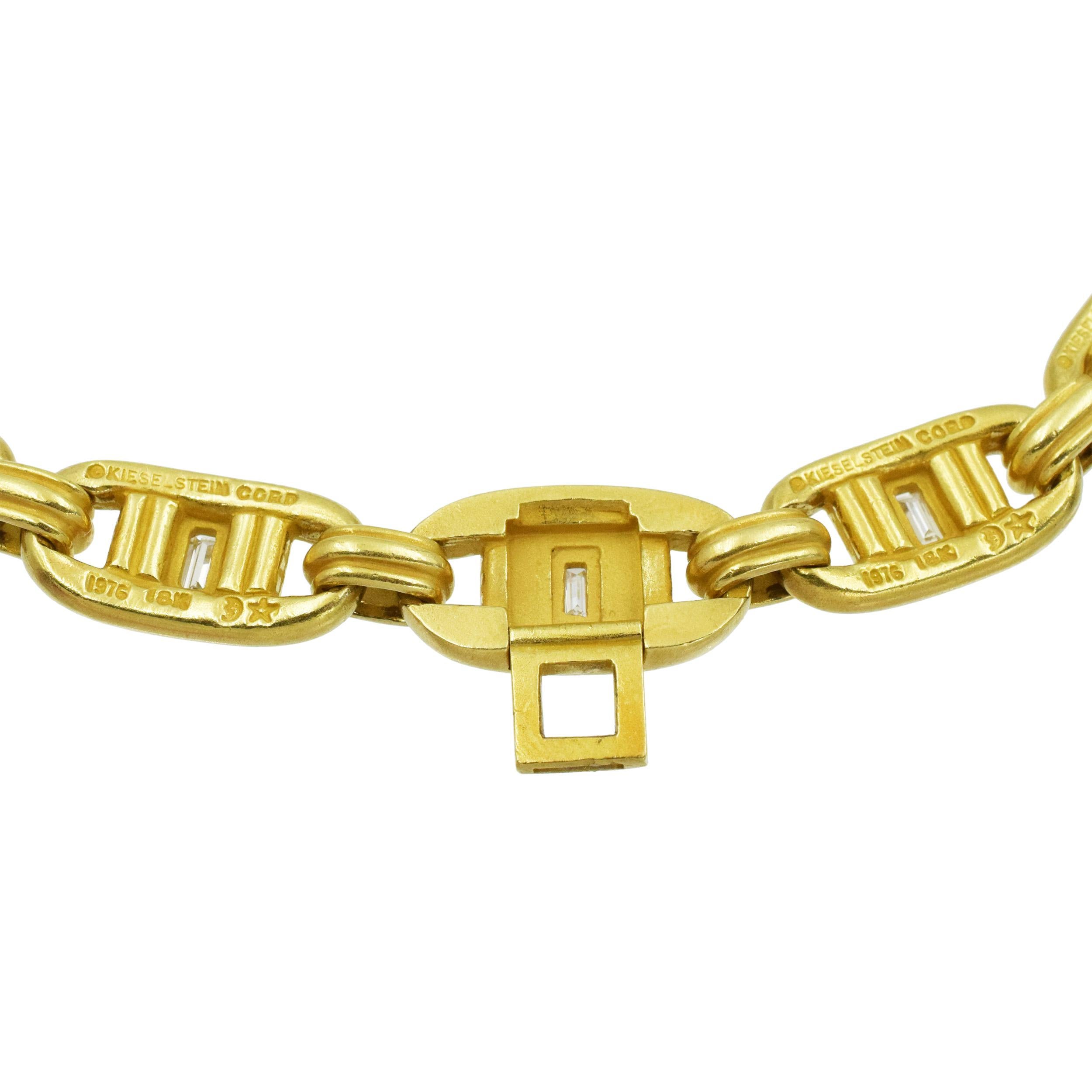 KIESELSTEIN-CORD Halskette aus 18 Karat Gelbgold mit Diamanten. Damen im Angebot