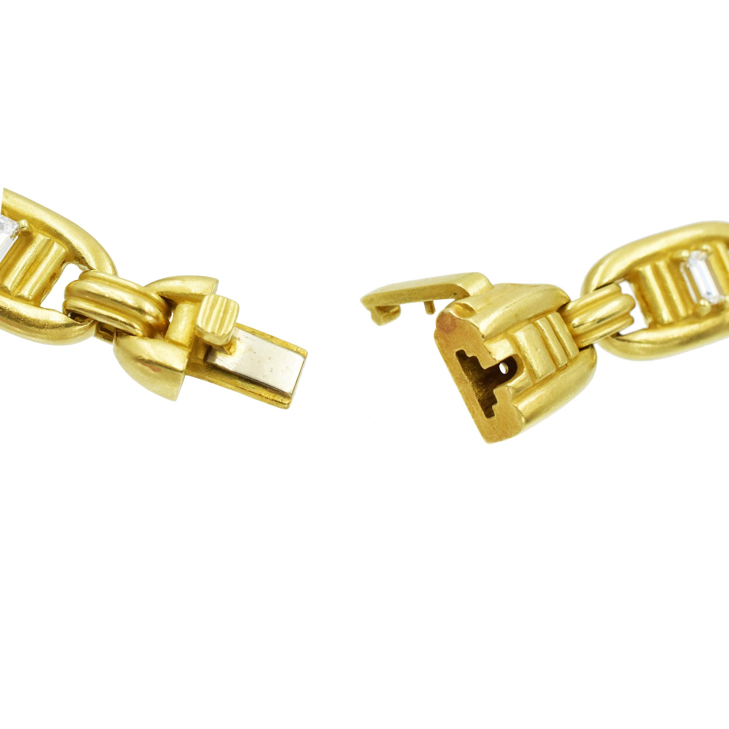 KIESELSTEIN-CORD Halskette aus 18 Karat Gelbgold mit Diamanten. im Angebot 1