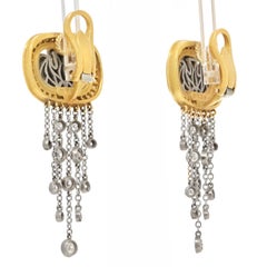 Kieselstein Cord 18k Gold 4.00cttw Angel in My Window Diamond Dangling Earrings