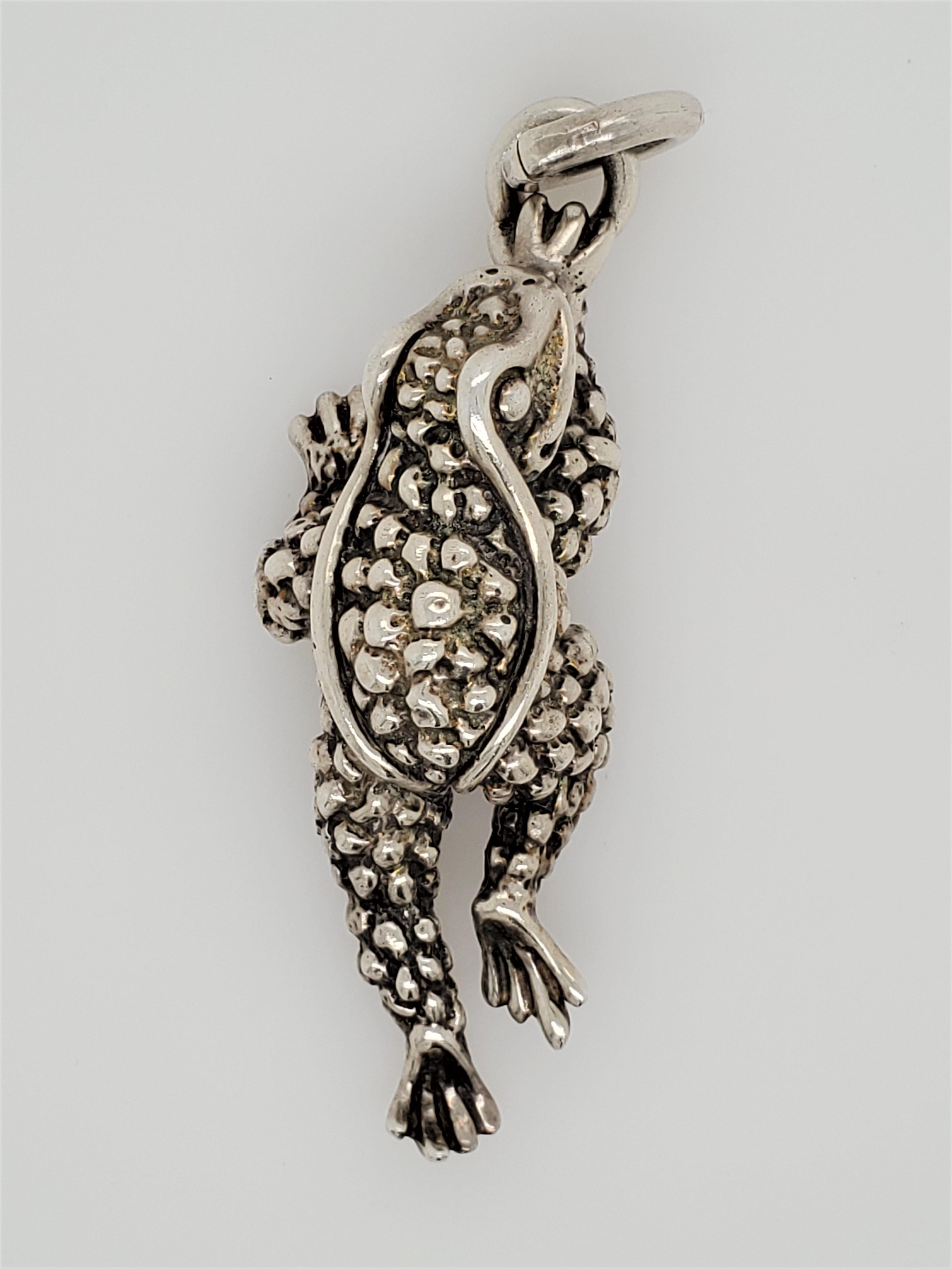 Kieselstein-Cord Adorable Sterling Silber Vintage Frosch Anhänger Damen