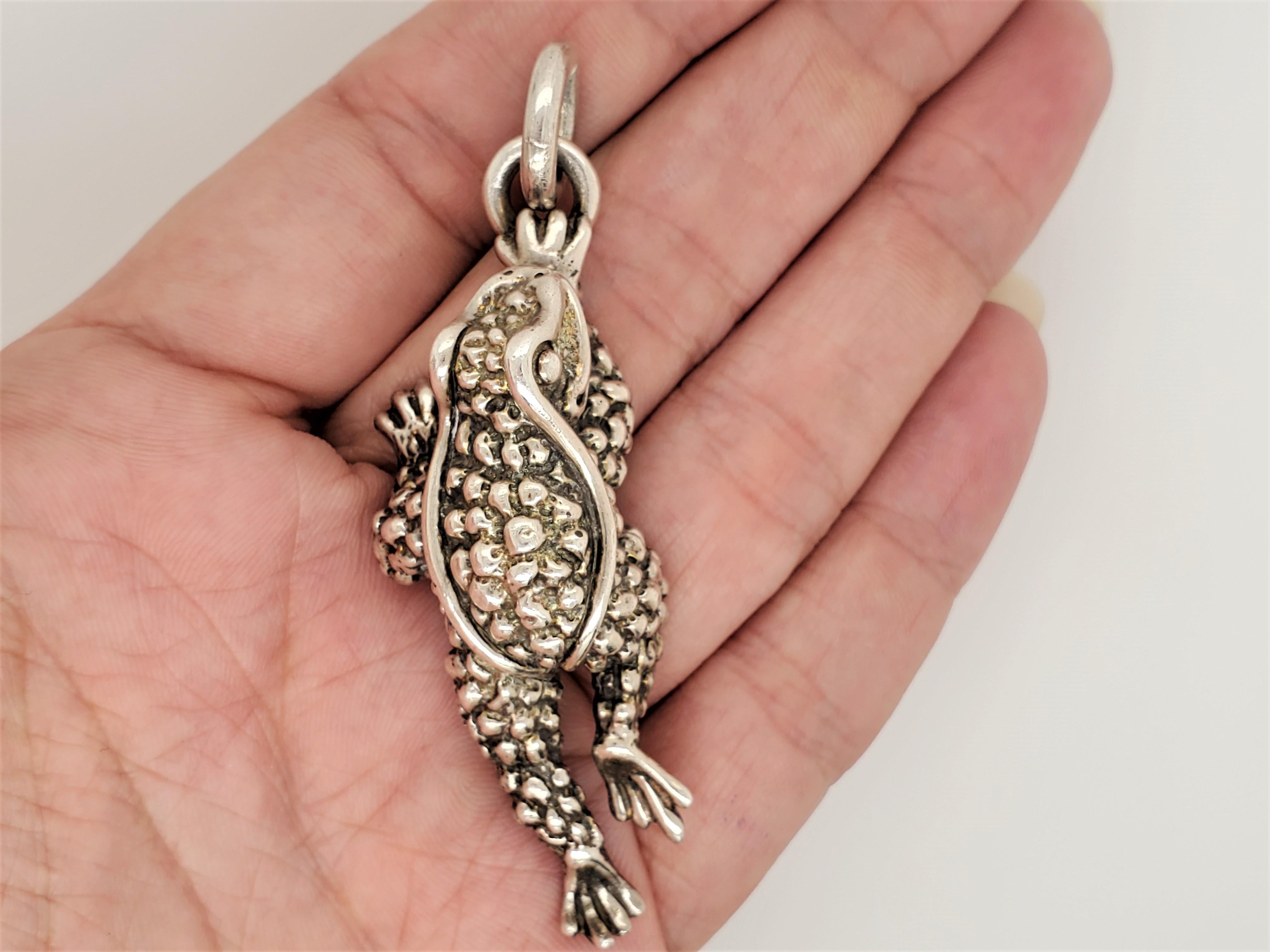 Kieselstein-Cord Adorable Sterling Silber Vintage Frosch Anhänger 2