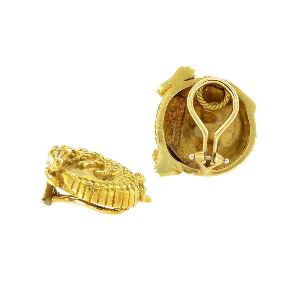 Kieselstein Cord Alligator-Ohrringe mit Clip auf Gold im Zustand „Gut“ im Angebot in Los Angeles, CA