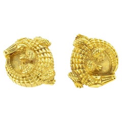 Kieselstein Cord Alligator Clip On Gold Earrings