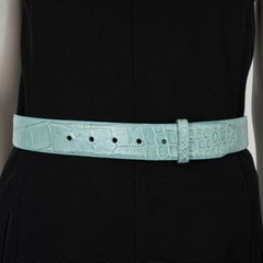 KIESELSTEIN-CORD aqua blue CROCODILE 1.5" Belt Strap M