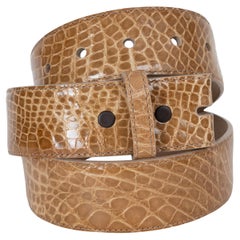 KIESELSTEIN-CORD beige CROCODILE 1.5" Belt Strap 3