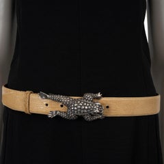 KIESELSTEIN-CORD beige LIZARD Belt Strap Sz 3