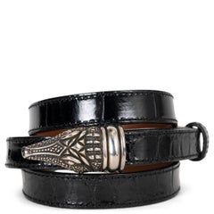 KIESELSTEIN-CORD black CROCODILE MINI ALLIGATOR HEAD Belt 2