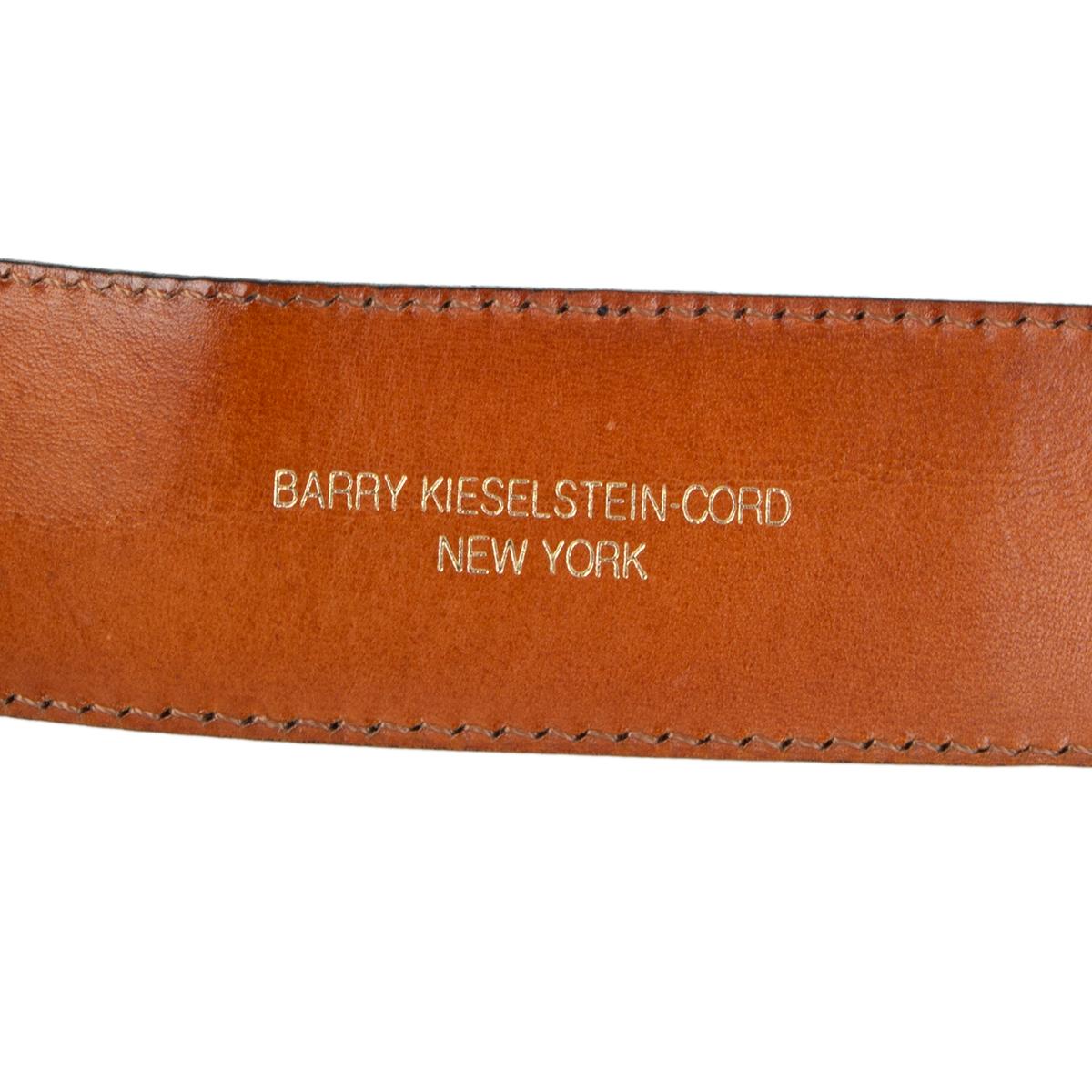 Black KIESELSTEIN-CORD black LIZARD leather STERLING SILVER Belt 85 For Sale