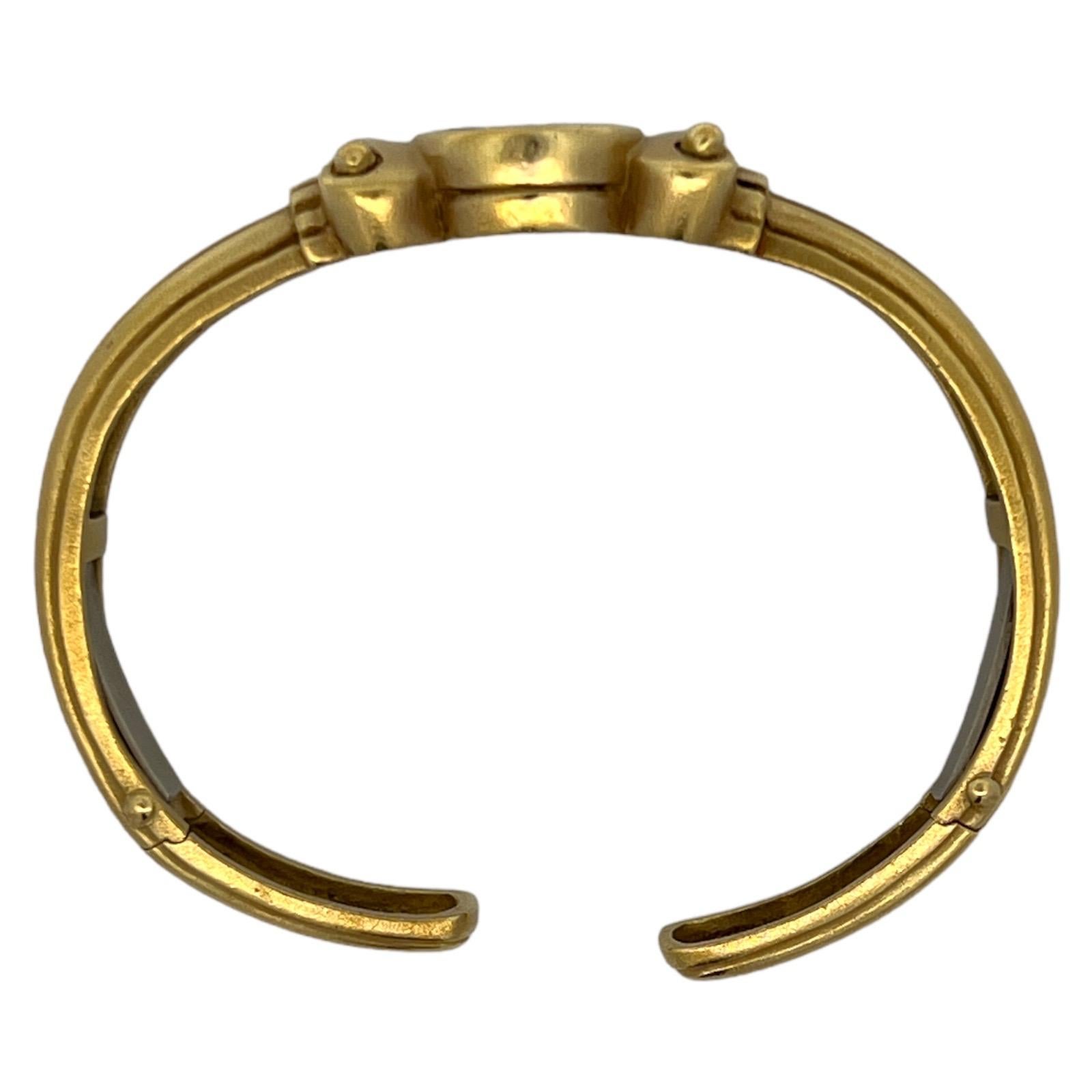 Women's Kieselstein Cord Black Onyx Intaglio 18k Yellow Gold Cuff Bangle Bracelet Hinged