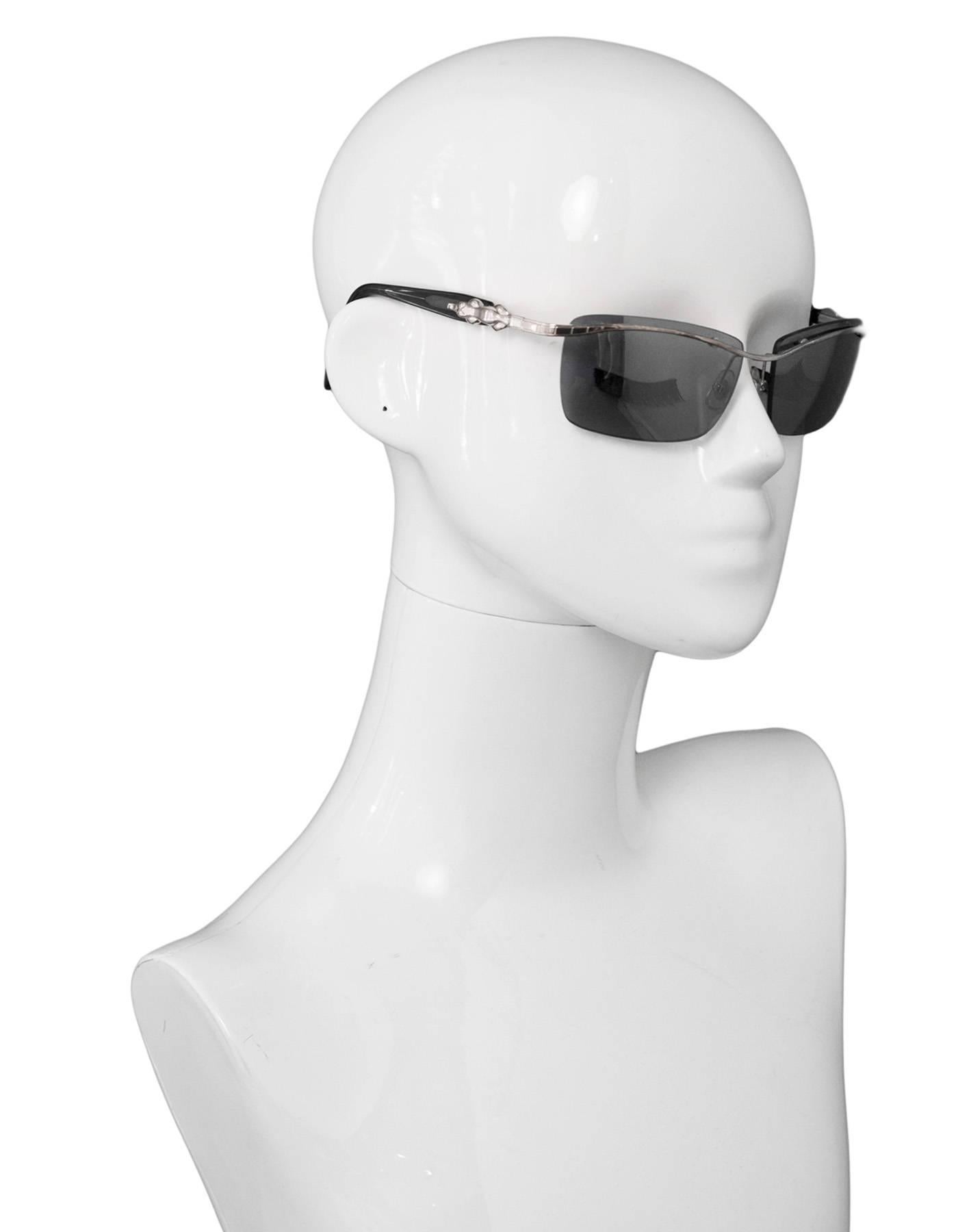 Kieselstein-Cord Black Super Star Mirrored Sunglasses

Made In: Japan
Color: Black, silver
Materials: Resin, metal
Overall Condition: Excellent pre-owned condition, light surface marks and slight tarnish
Included: Kieselstein-Cord