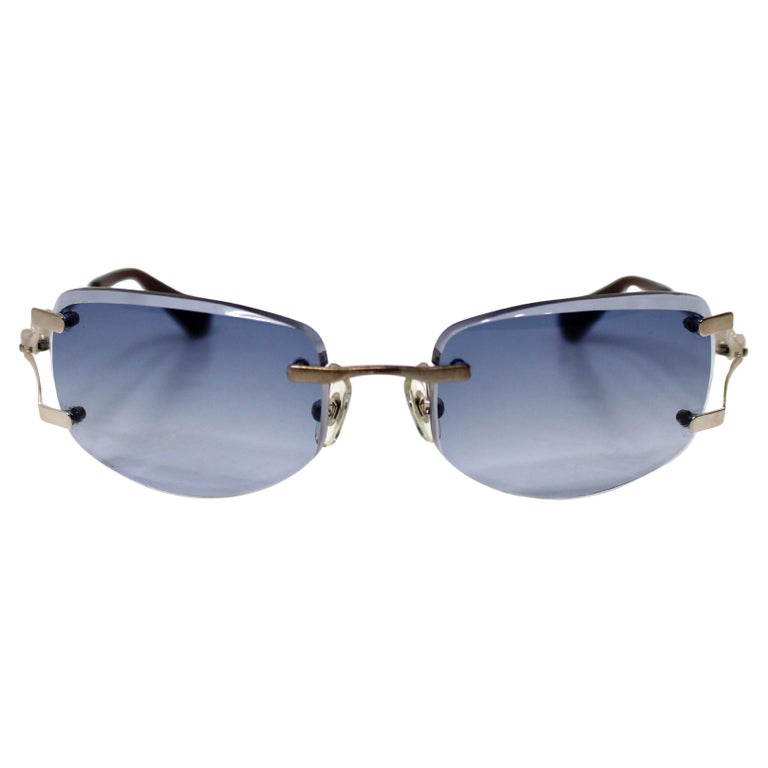 Kieselstein-Cord Blue Tinted Frameless Lens Sunglasses circa 
