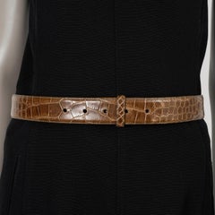 KIESELSTEIN-CORD brown CROCODILE 1.5" Belt Strap 3