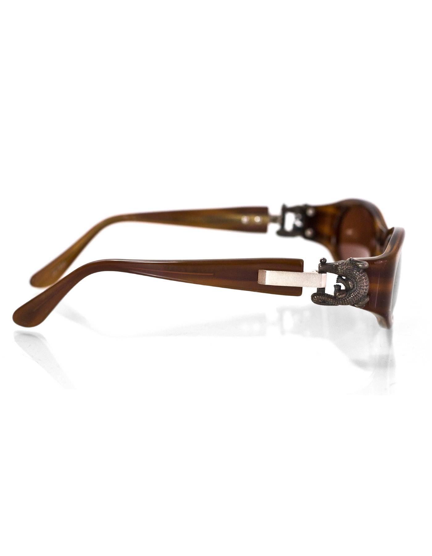 Kieselstein-Cord Brown Surrender Sunglasses with Case In Good Condition In New York, NY