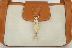 KIESELSTEIN-CORD Canvas Leather Frog & Ladybug Handbag, 1990's