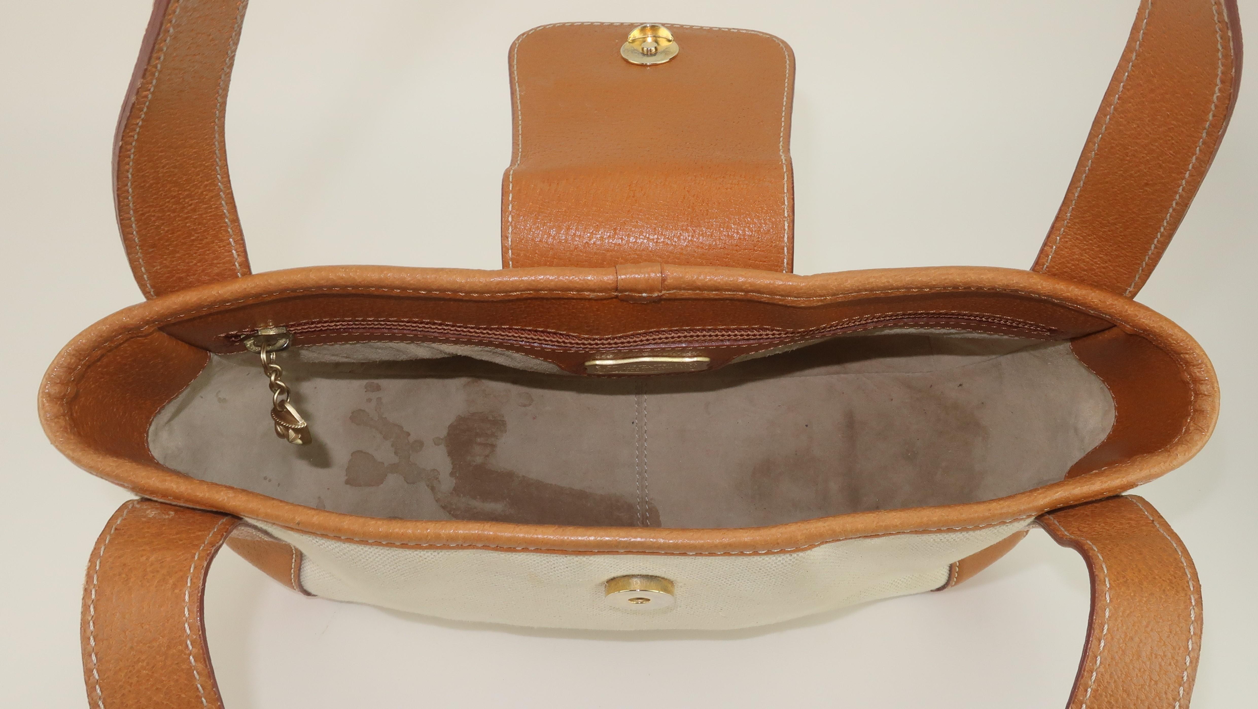 KIESELSTEIN-CORD Canvas Leather Frog & Ladybug Handbag, 1990's 4