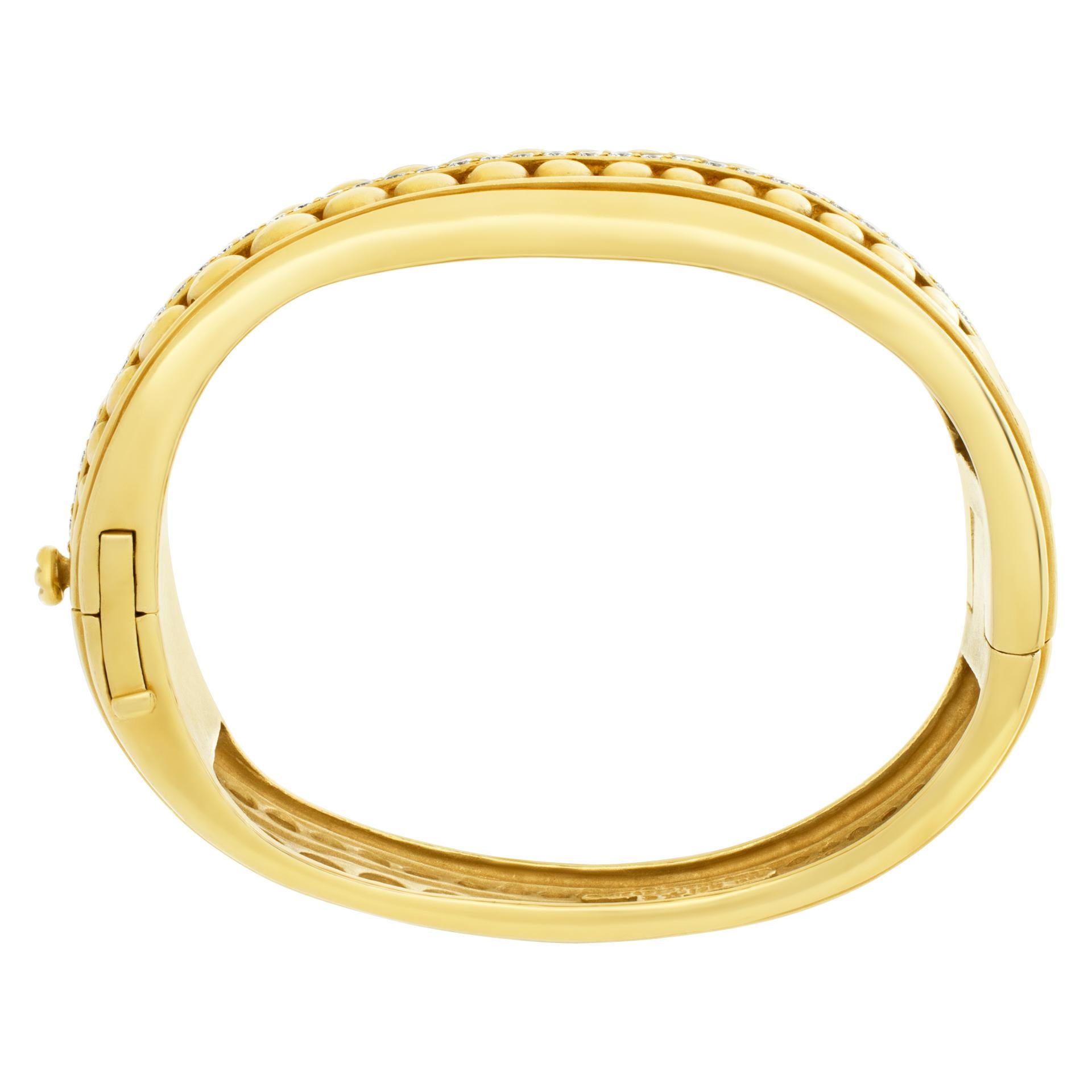 Women's Kieselstein Cord Caviar bangle in 18k with over 2 carats in diamonds. For Sale