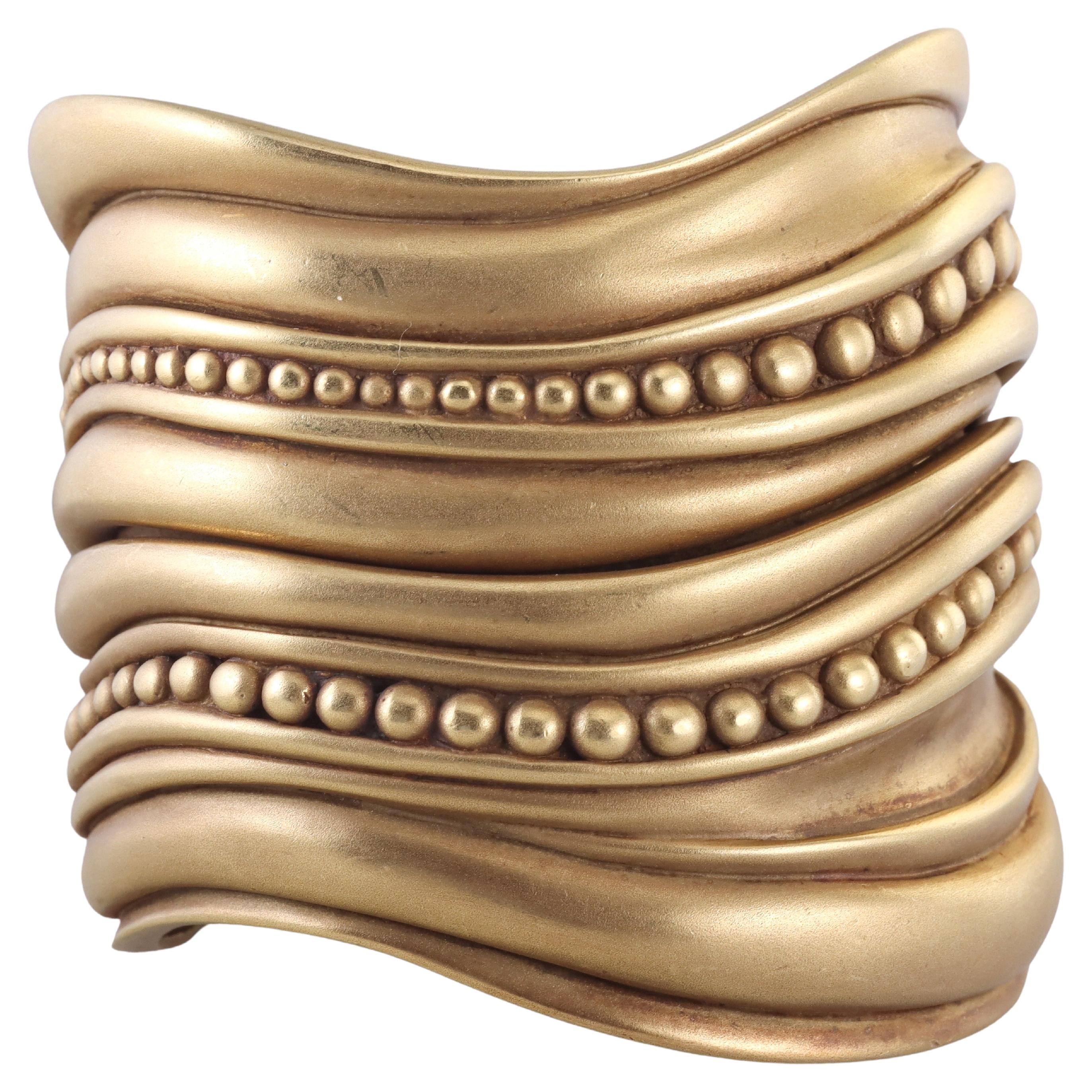 Kieselstein Cord Caviar Gold Iconic Cuff Bracelet For Sale