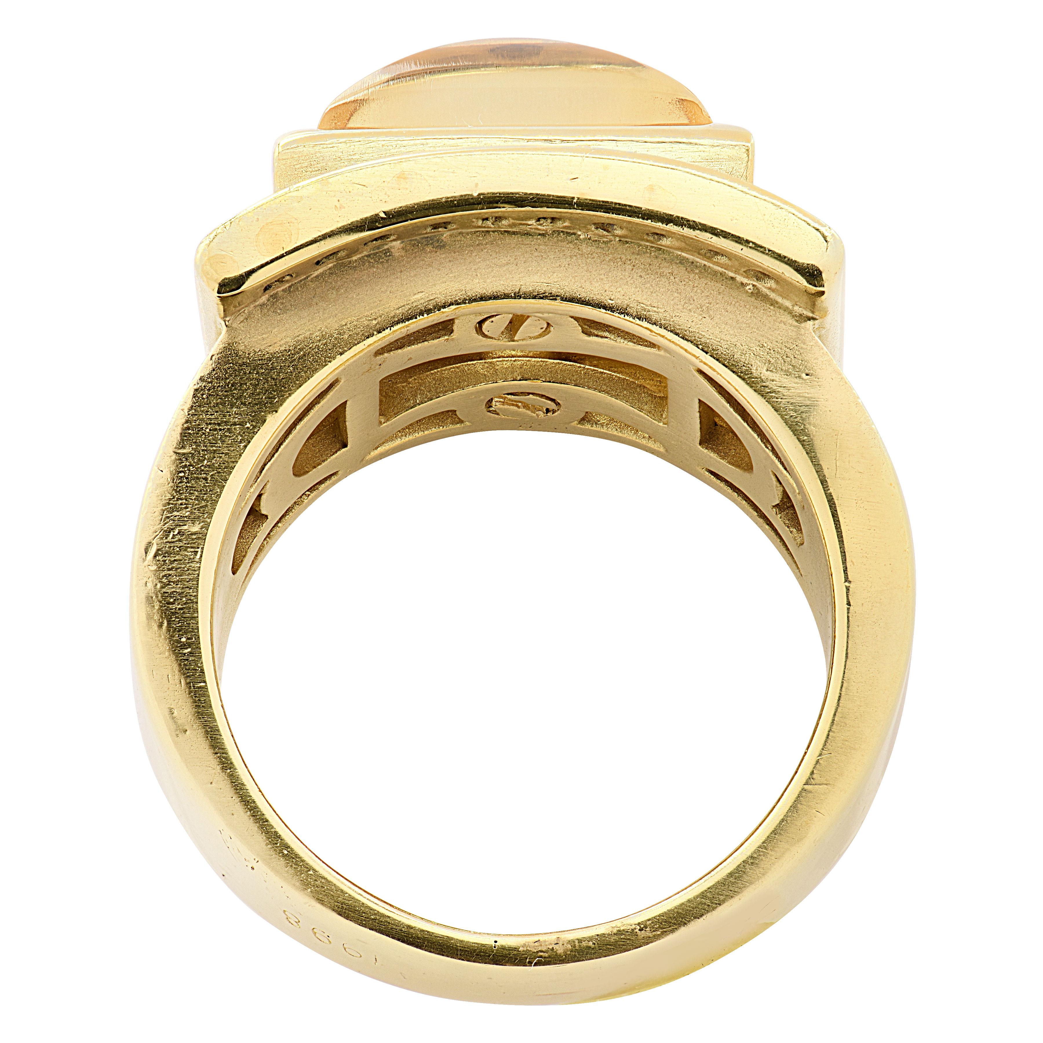 Moderno Kieselstein Cord Citrine & Diamond Ring in vendita