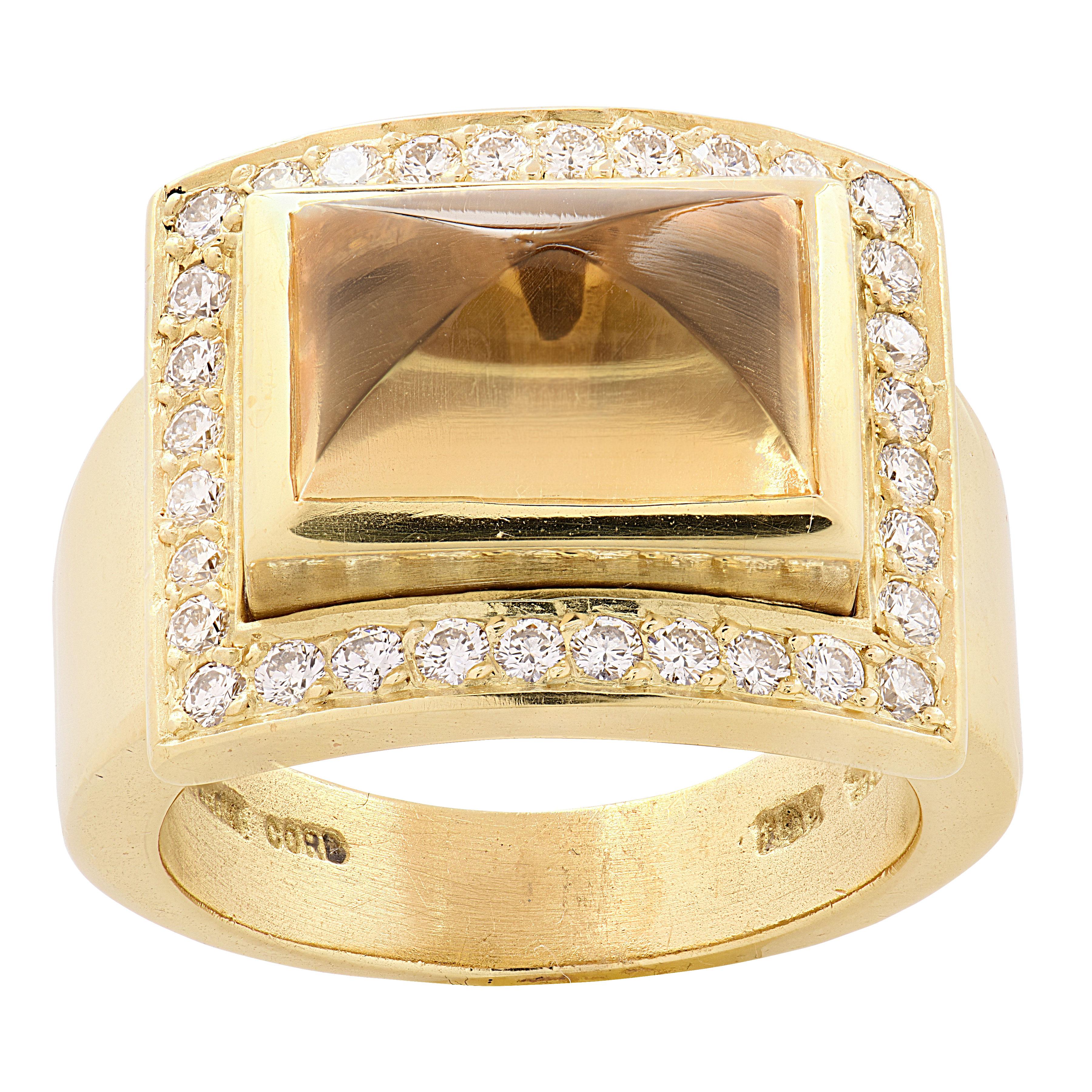 Kieselstein Cord Citrine & Diamond Ring in vendita 1