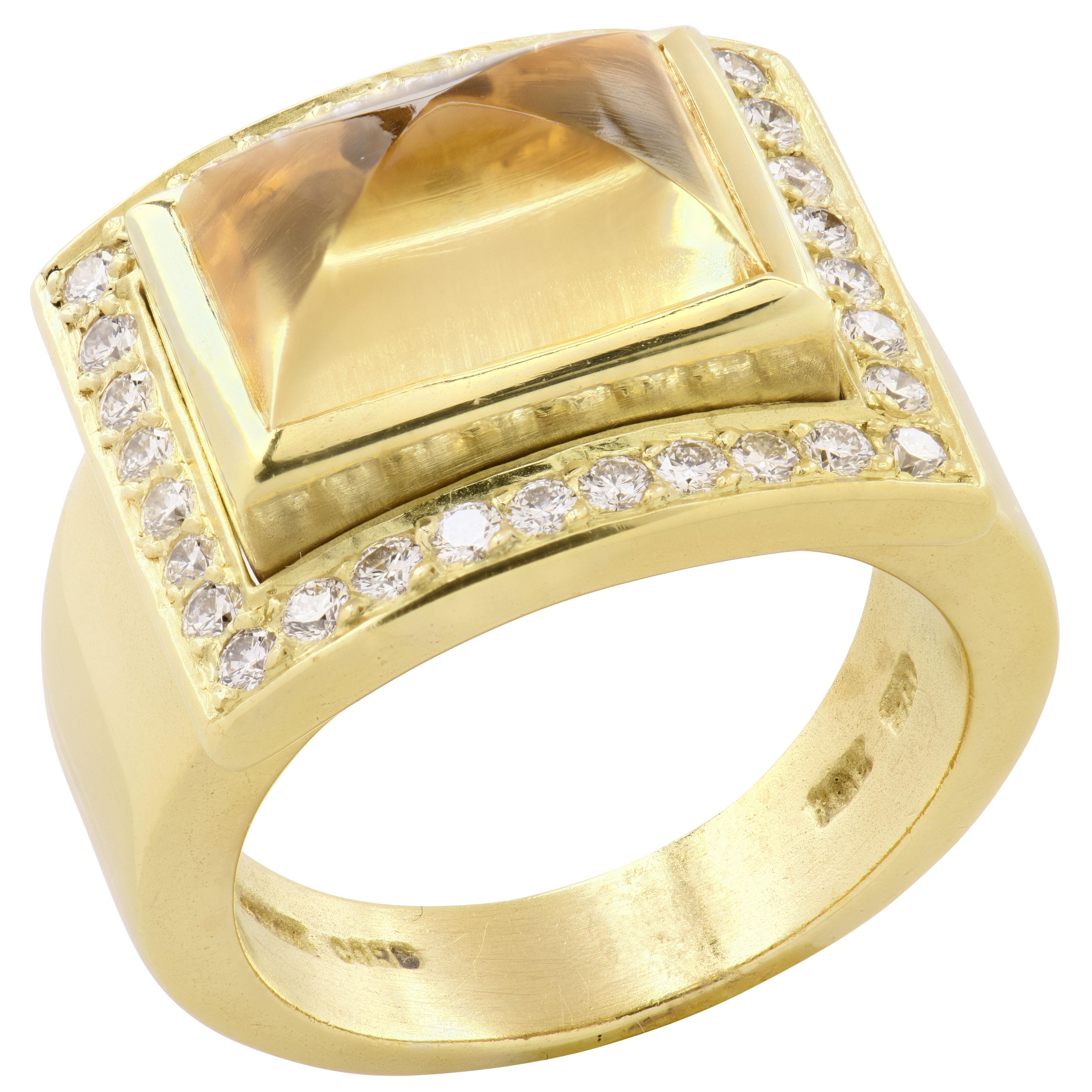 Kieselstein Cord Citrine & Diamond Ring in vendita 2