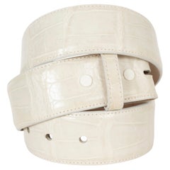 KIESELSTEIN-CORD cream CROCODILE 1.5" Belt Strap 3