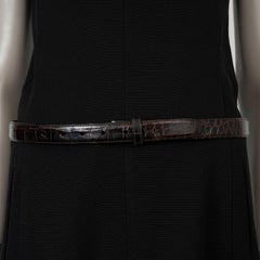 KIESELSTEIN-CORD dark brown CROCODILE 1" Belt Strap 5