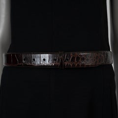 KIESELSTEIN-CORD dark brown CROCODILE 1.5" Belt Strap 3