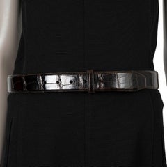 KIESELSTEIN-CORD dark brown CROCODILE 1.5" Belt Strap 3