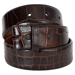 KIESELSTEIN-CORD dark brown CROCODILE 1.5" Belt Strap 3