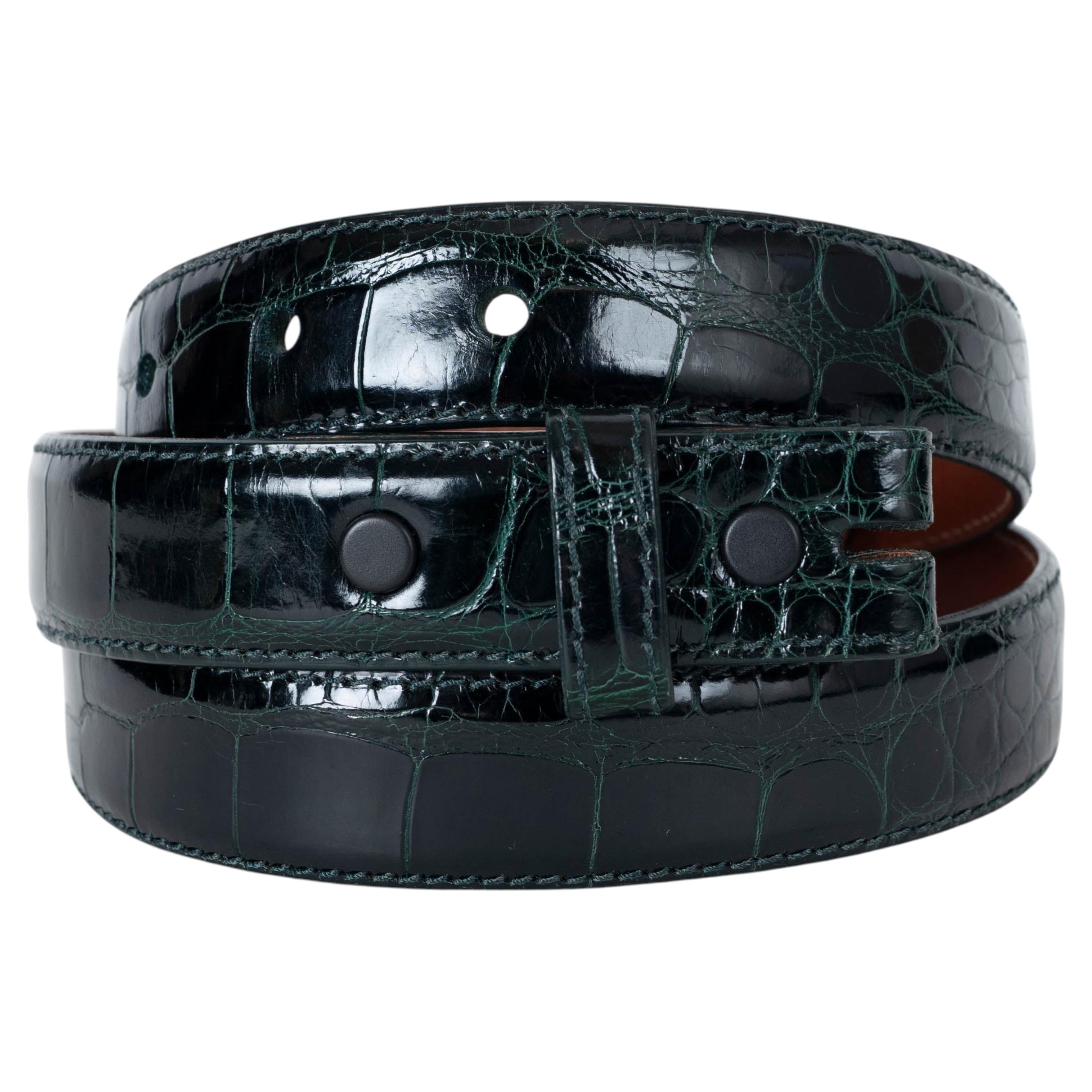 KIESELSTEIN-CORD dark green CROCODILE 1" Belt Strap 3
