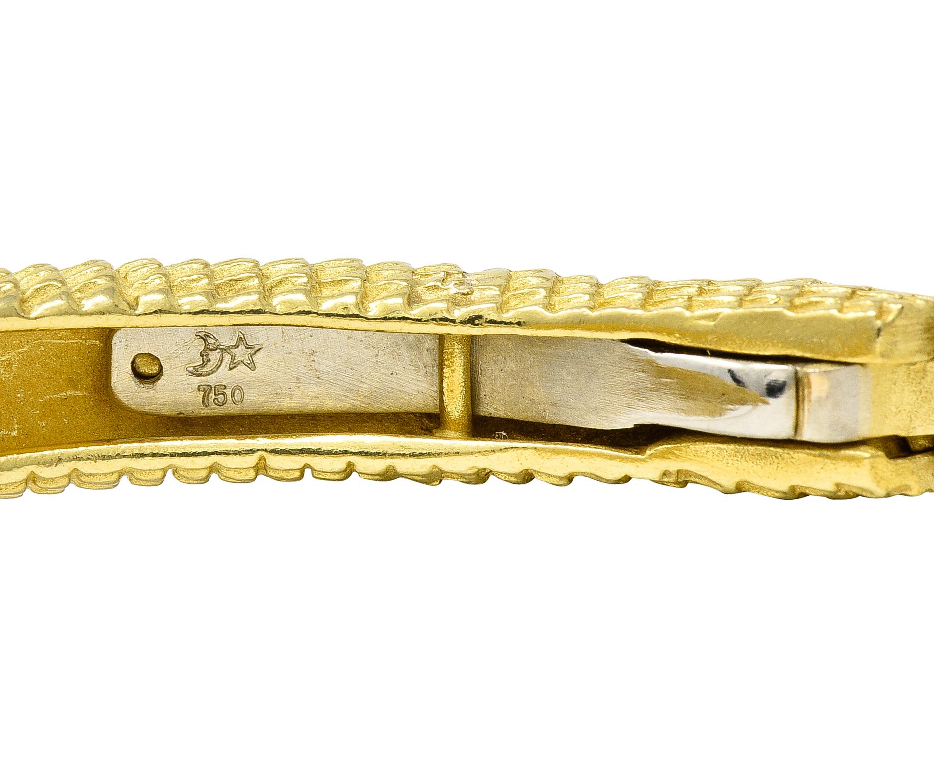 Kieselstein-Cord Diamond 18 Karat Yellow Gold Alligator Vintage Animal Bracelet 3