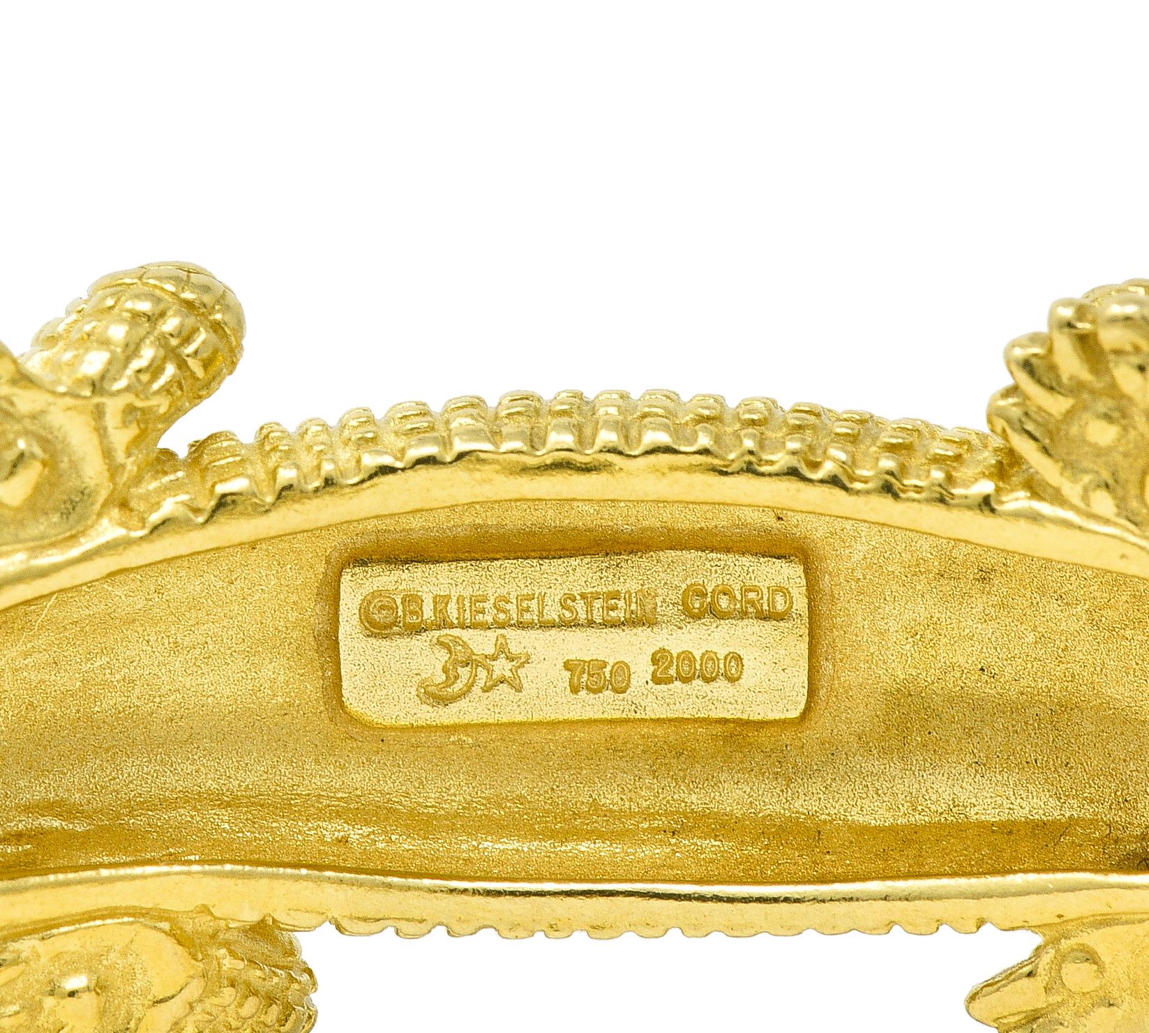 Kieselstein-Cord Diamond 18 Karat Yellow Gold Alligator Vintage Animal Bracelet 1