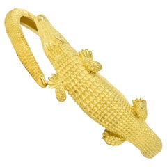 Kieselstein-Cord Diamond 18 Karat Yellow Gold Alligator Vintage Animal Bracelet