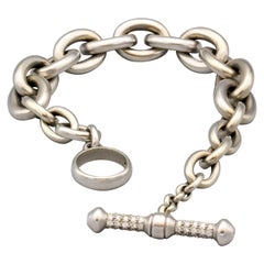 Kieselstein-Cord Diamond 18 Karat White Gold Toggle Link Bracelet