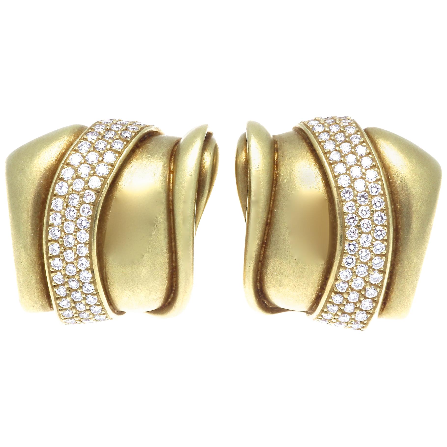 Kieselstein Cord Diamond Gold Earrings