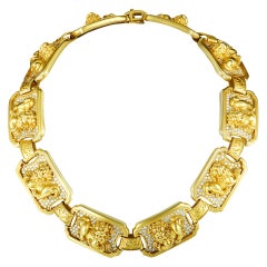 Kieselstein-Cord Diamond Yellow Gold Lion Collar Necklace