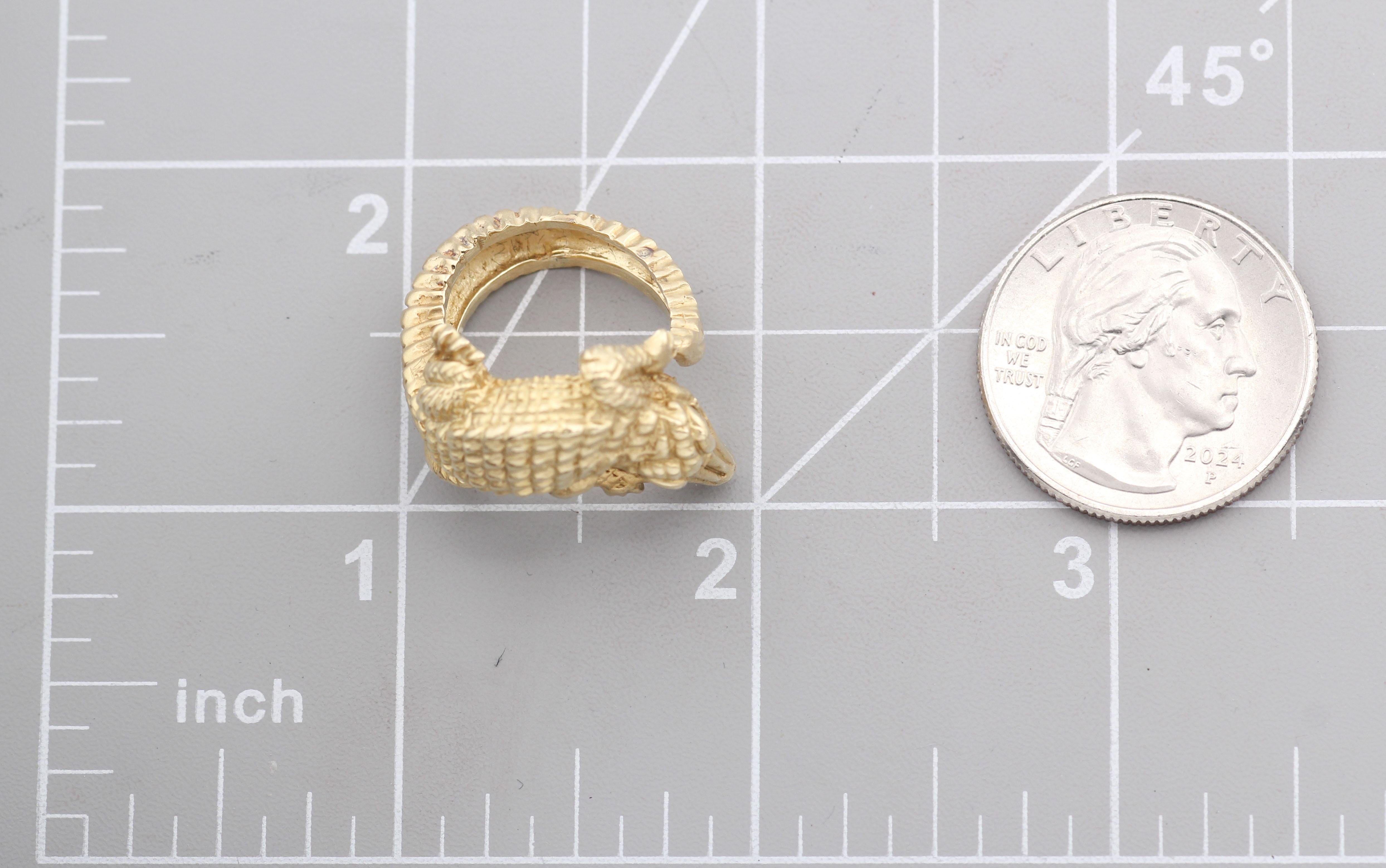 Anillo Kieselstein-Cord Esmeralda Cocodrilo Oro Amarillo 18K Talla 5 en venta 7