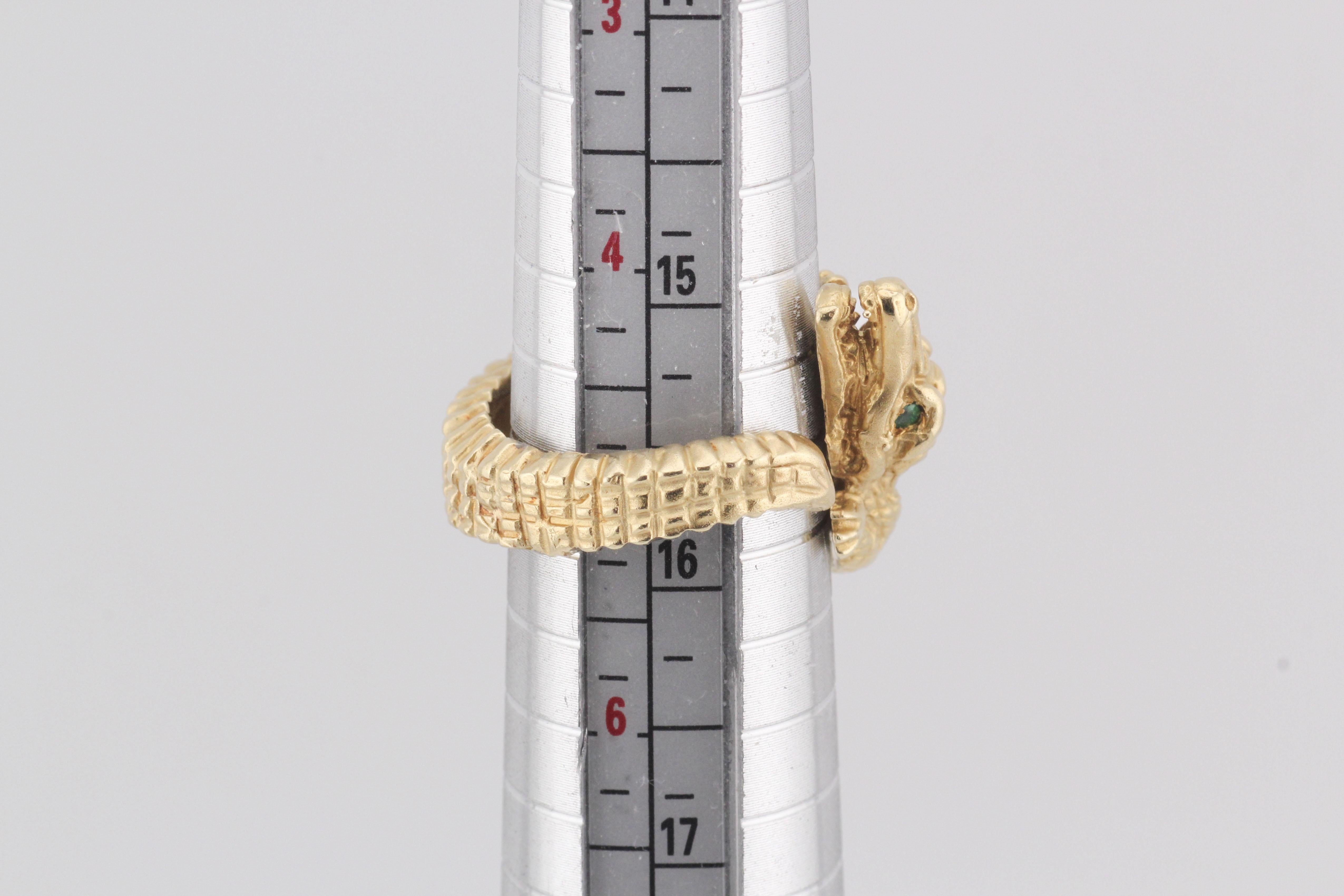 Anillo Kieselstein-Cord Esmeralda Cocodrilo Oro Amarillo 18K Talla 5 en venta 8