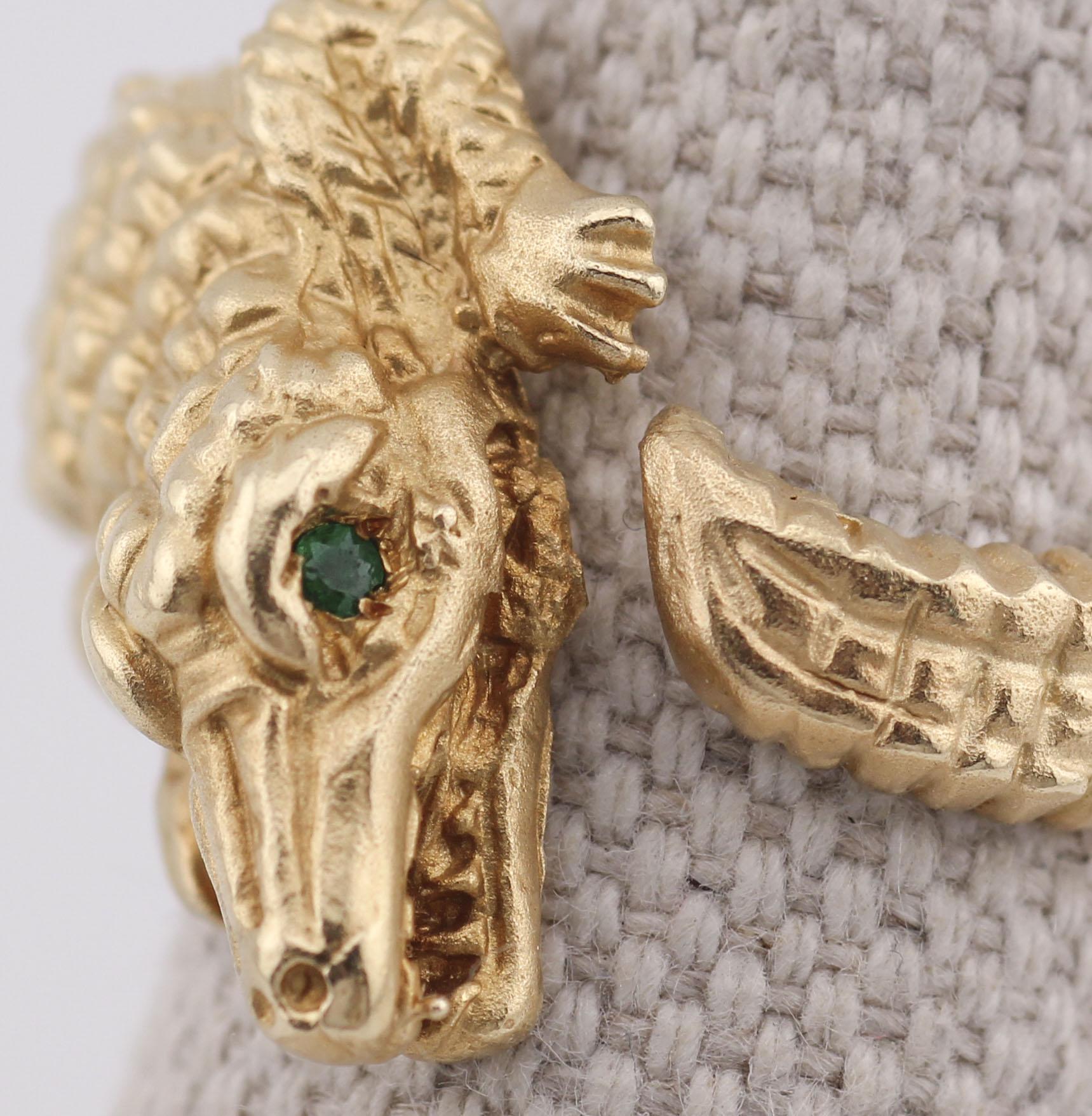 Anillo Kieselstein-Cord Esmeralda Cocodrilo Oro Amarillo 18K Talla 5 en venta 4