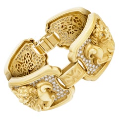 Kieselstein Cord Foo Dog Bracelet with 7 Carats Diamonds Set in 18k