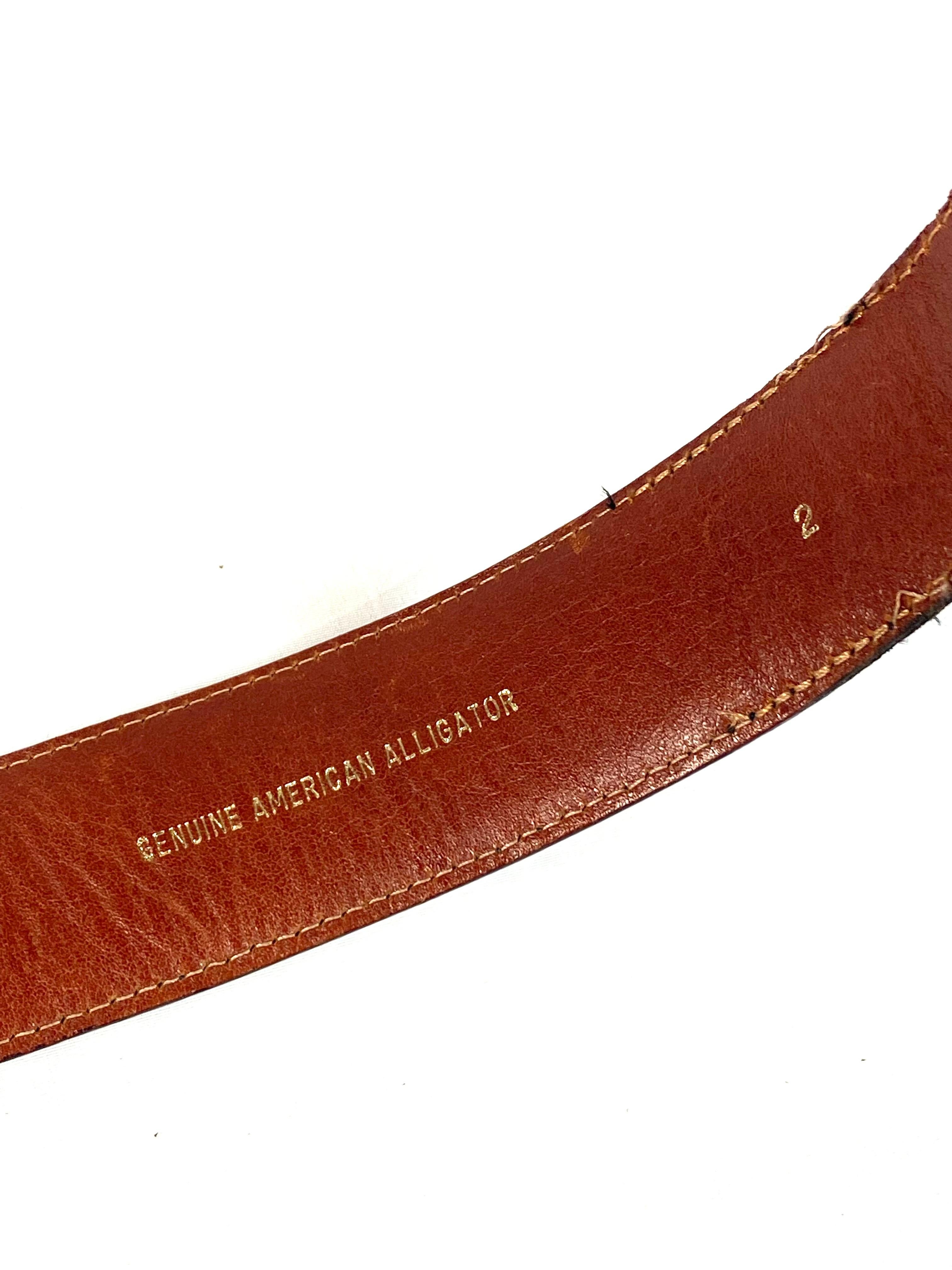 Women's or Men's Kieselstein Cord Geniune Alligator Belt, Size 2  For Sale