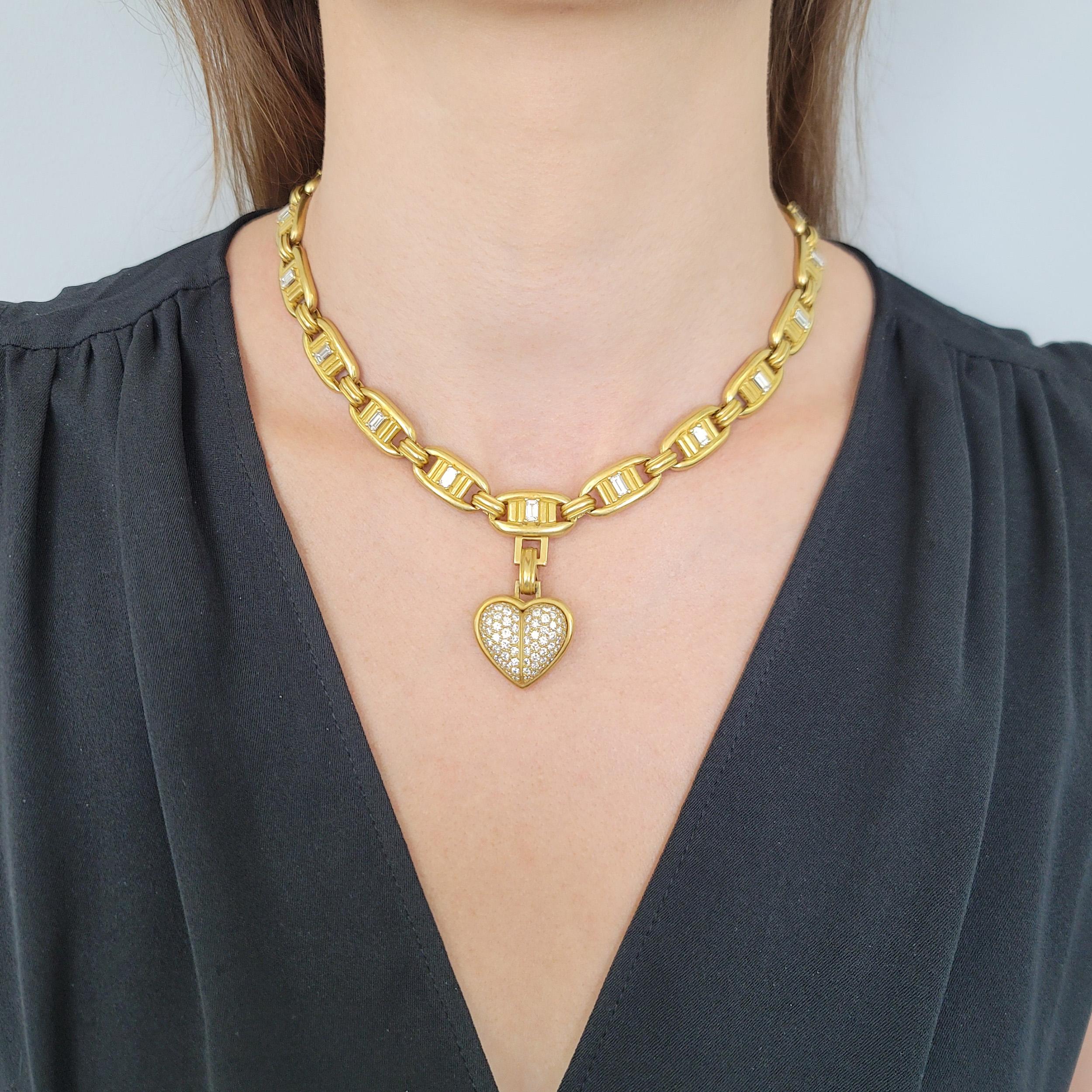 Kieselstein-Cord-Halskette aus Gold und Diamanten  im Angebot 4