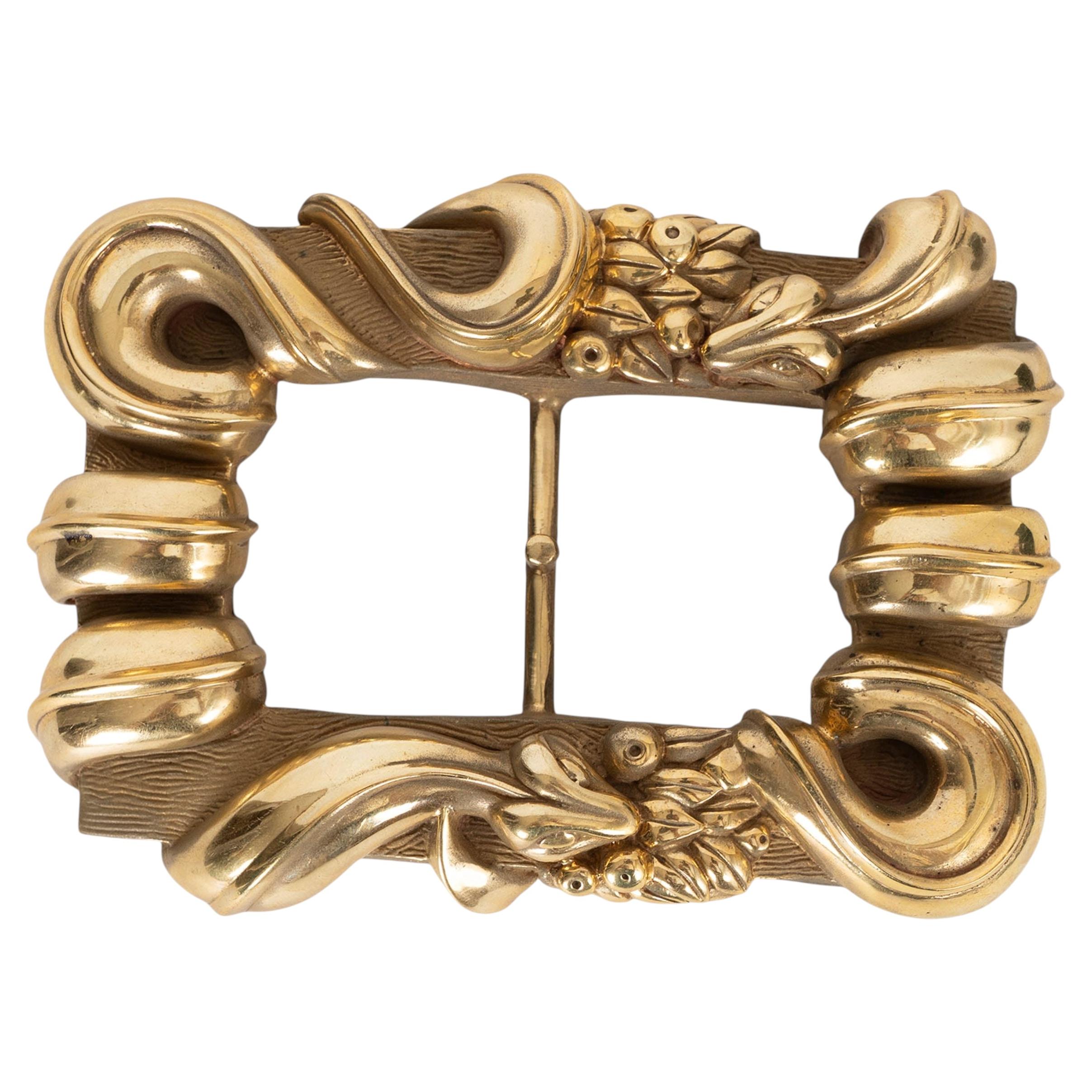 KIESELSTEIN-CORD gold Art Bronze 1990 TWO SNAKES Belt Buckle