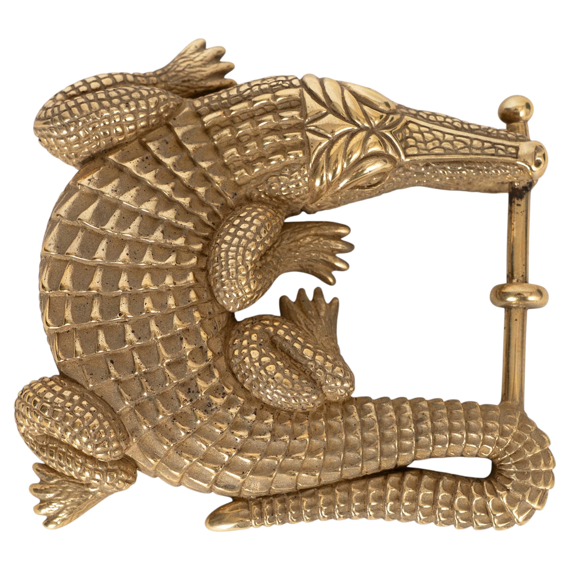 KIESELSTEIN-CORD Gold Art Bronze ALLIGATOR GRAND Gürtelschnalle