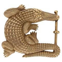 KIESELSTEIN-CORD gold Art Bronze ALLIGATOR GRAND Belt Buckle