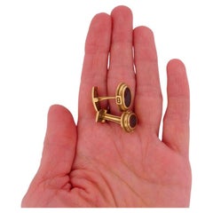 Kieselstein-Cord Gold Cufflinks Intaglio Glass