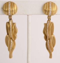 Kieselstein Cord Gold Drop Earrings with Diamonds