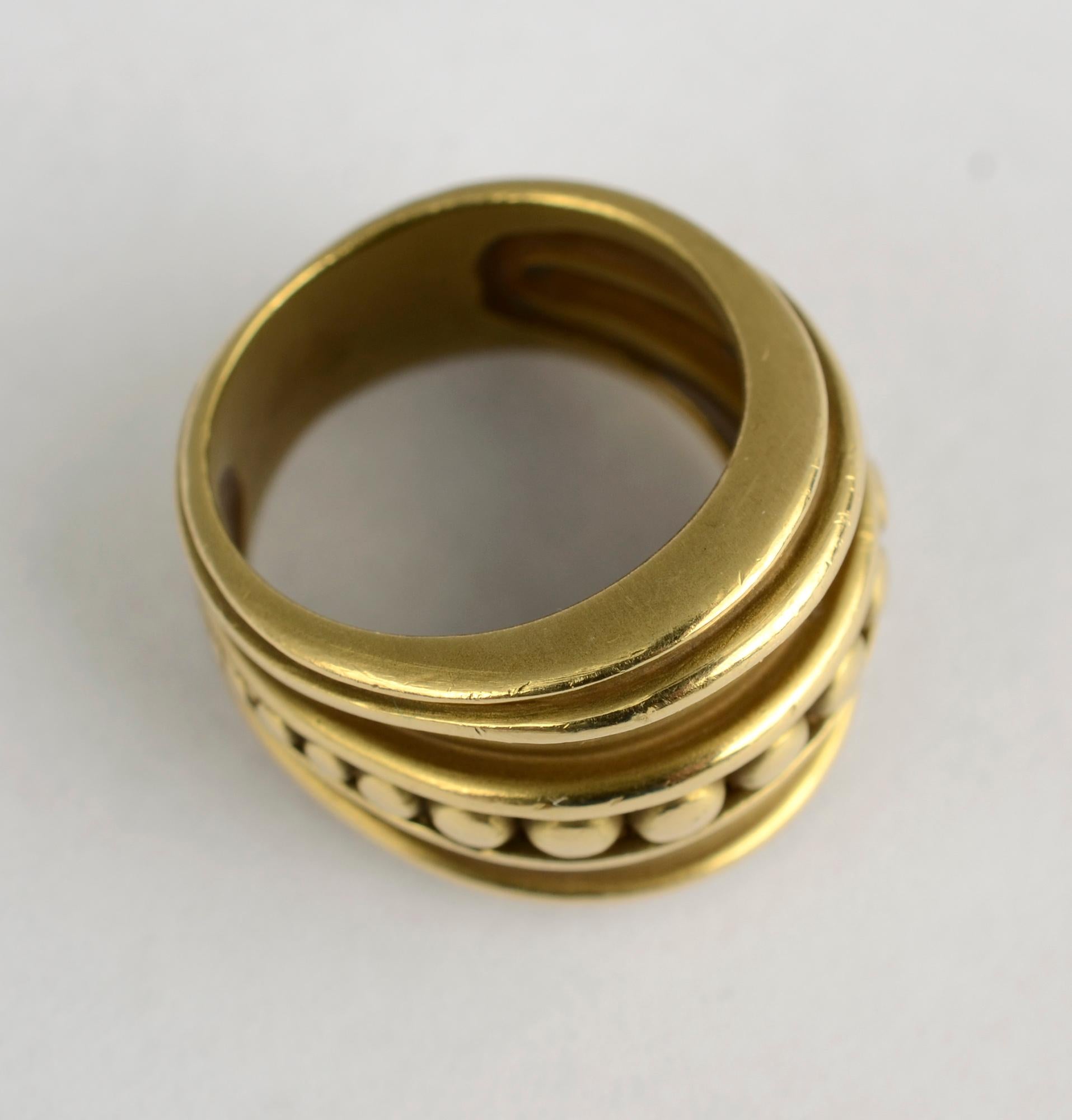 Modern Kieselstein Cord Gold Ring