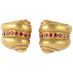 Kieselstein Cord Gold Ruby Earrings