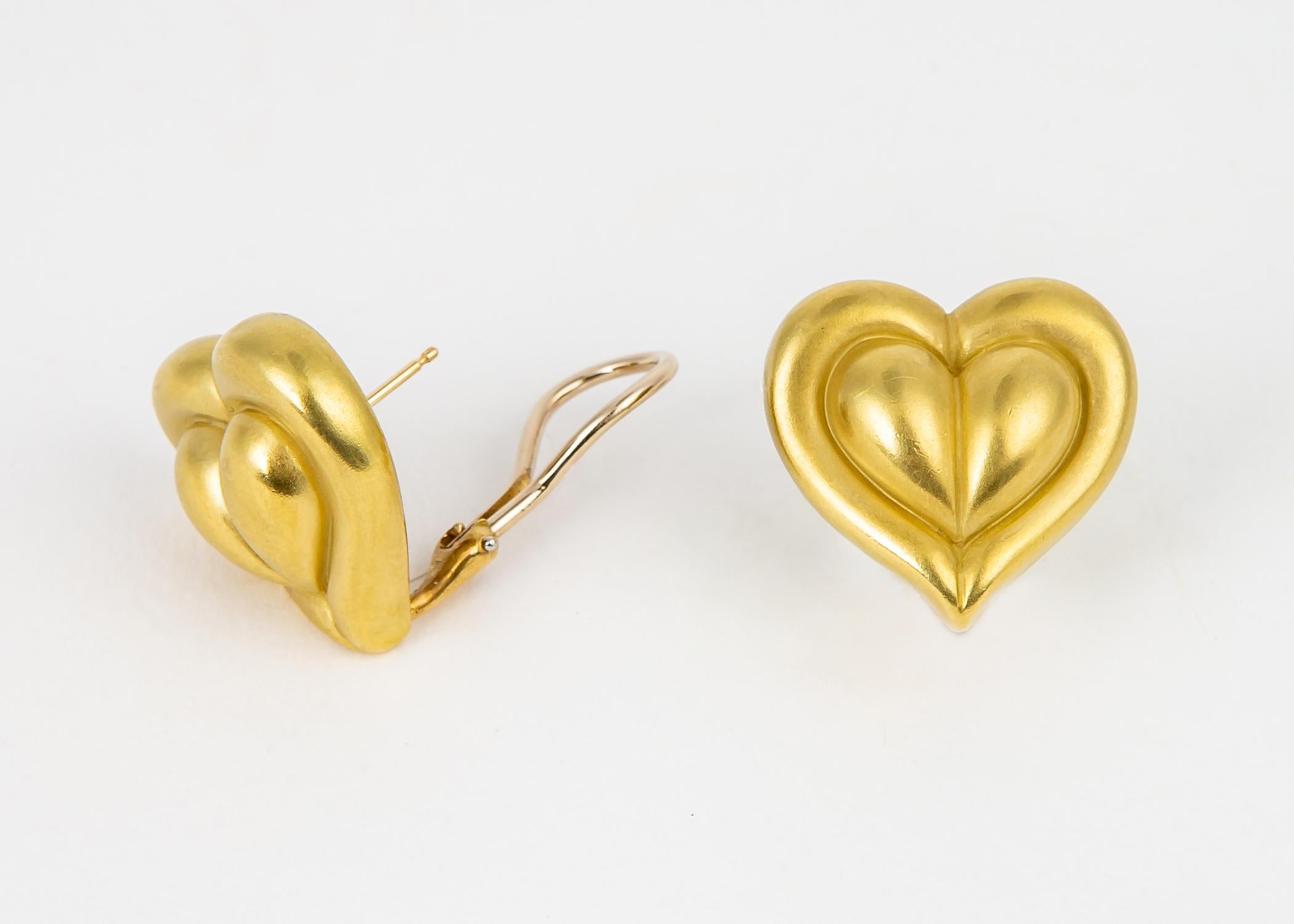 Contemporary Kieselstein-Cord Heart Motif Earrings